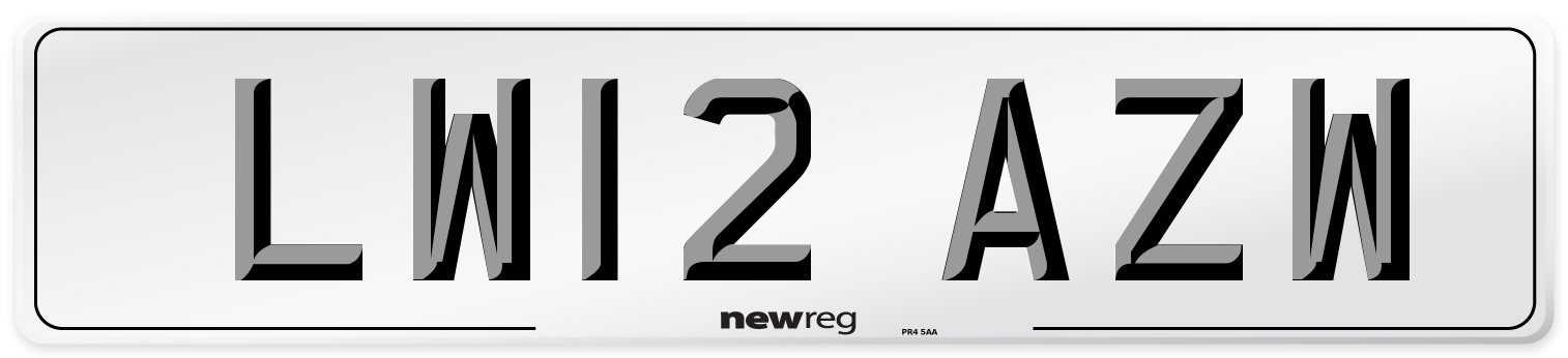 LW12 AZW Number Plate from New Reg